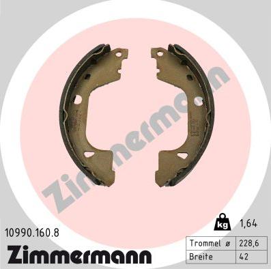 Zimmermann 10990.160.8 - Комплект гальм, ручник, парковка autocars.com.ua