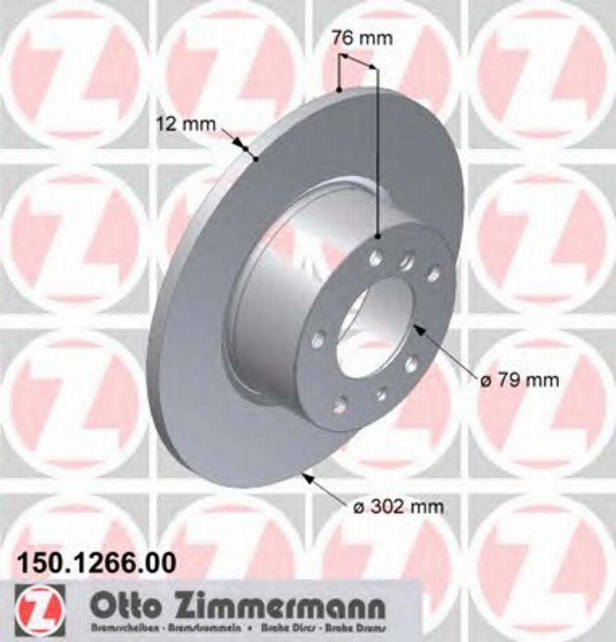 Zimmermann 150 1266 00 - Тормозной диск autodnr.net