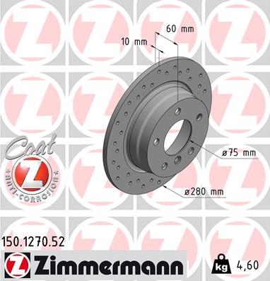 Zimmermann 150.1270.52 - Тормозной диск autodnr.net
