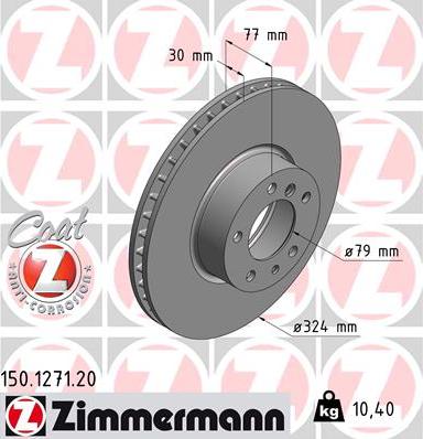 Zimmermann 150.1271.20 - Тормозной диск avtokuzovplus.com.ua