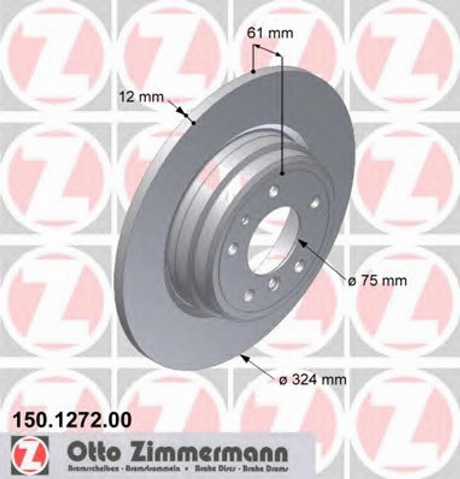 Zimmermann 150 1272 00 - Тормозной диск avtokuzovplus.com.ua