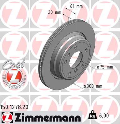 Zimmermann 150.1278.20 - Тормозной диск autodnr.net