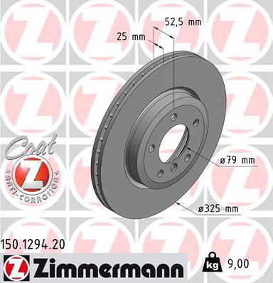 Zimmermann 150.1294.20 - Тормозной диск avtokuzovplus.com.ua