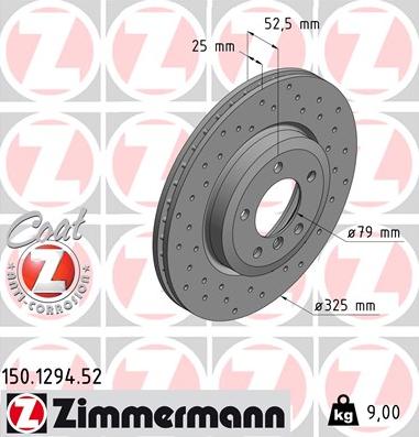 Zimmermann 150.1294.52 - Тормозной диск avtokuzovplus.com.ua