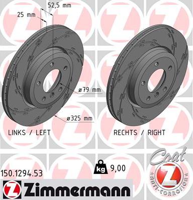 Zimmermann 150.1294.53 - Тормозной диск avtokuzovplus.com.ua