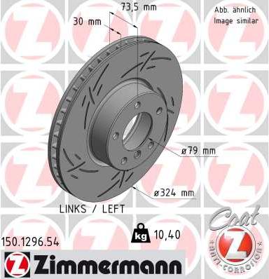 Zimmermann 150.1296.54 - Гальмівний диск autocars.com.ua