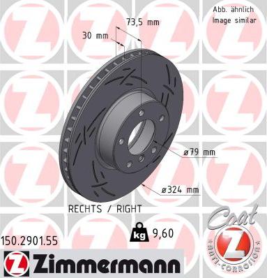 Zimmermann 150.2901.55 - Гальмівний диск autocars.com.ua