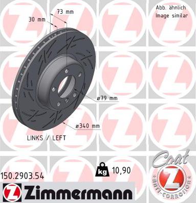 Zimmermann 150.2903.54 - Гальмівний диск autocars.com.ua