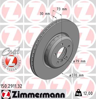 Zimmermann 150.2911.32 - Гальмівний диск autocars.com.ua
