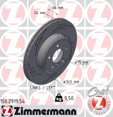 Zimmermann 150.2919.54 - Тормозной диск avtokuzovplus.com.ua