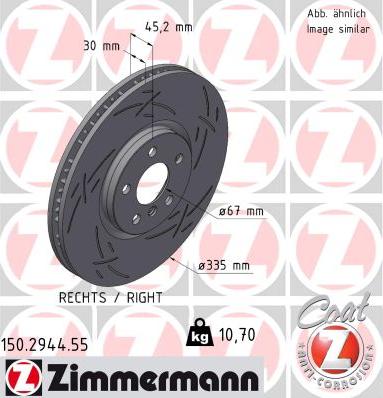 Zimmermann 150.2944.55 - Гальмівний диск autocars.com.ua