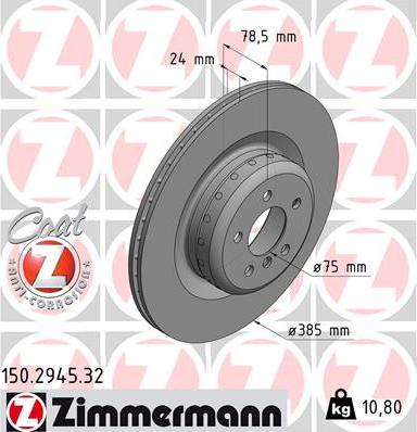 Zimmermann 150.2945.32 - Тормозной диск avtokuzovplus.com.ua