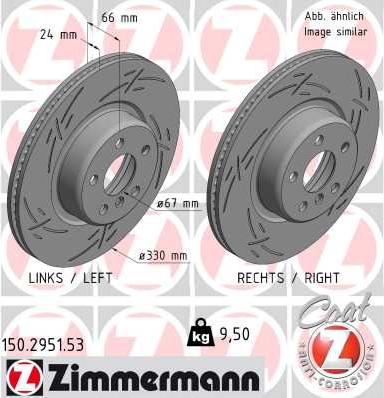 Zimmermann 150.2951.53 - Гальмівний диск autocars.com.ua