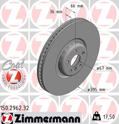 Zimmermann 150.2962.32 - Гальмівний диск autocars.com.ua