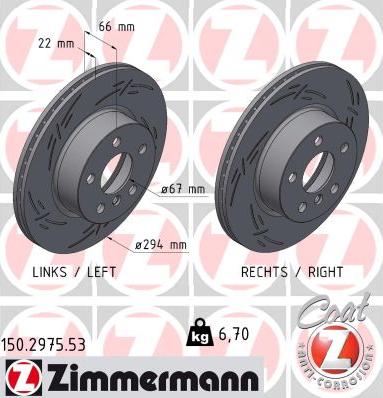 Zimmermann 150.2975.53 - Гальмівний диск autocars.com.ua