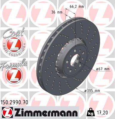 Zimmermann 150.2990.70 - Гальмівний диск autocars.com.ua