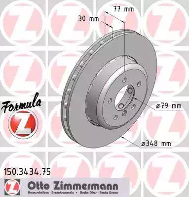 Zimmermann 150.3434.75 - Гальмівний диск autocars.com.ua