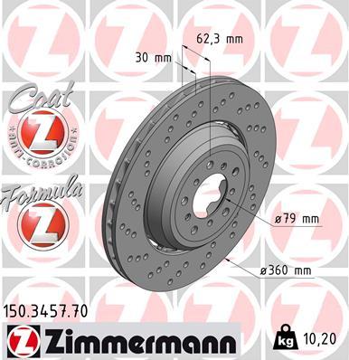 Zimmermann 150.3457.70 - Тормозной диск avtokuzovplus.com.ua