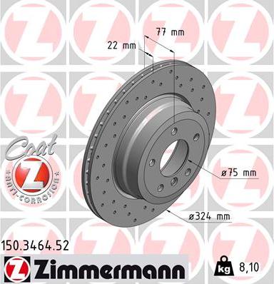 Zimmermann 150.3464.52 - Тормозной диск avtokuzovplus.com.ua