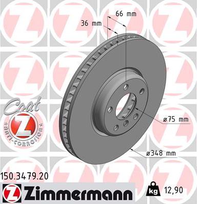 Zimmermann 150.3479.20 - Тормозной диск avtokuzovplus.com.ua