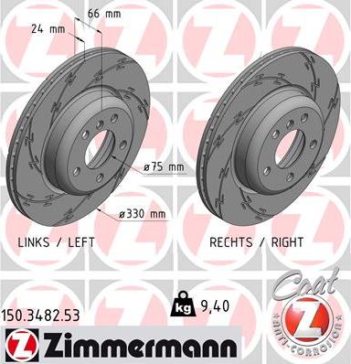 Zimmermann 150.3482.53 - Гальмівний диск autocars.com.ua