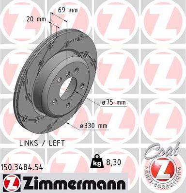 Zimmermann 150.3484.54 - Тормозной диск avtokuzovplus.com.ua