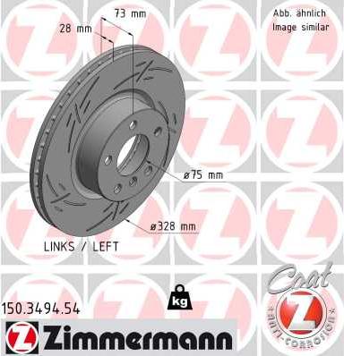 Zimmermann 150.3494.54 - Тормозной диск avtokuzovplus.com.ua