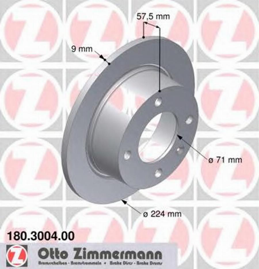 Zimmermann 180 3004 00 - Тормозной диск avtokuzovplus.com.ua