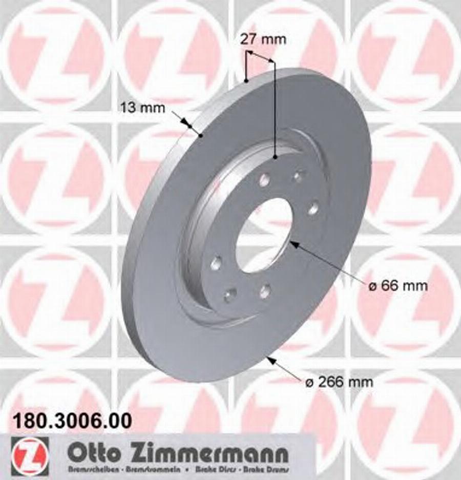 Zimmermann 180.3006.00 - Тормозной диск autodnr.net