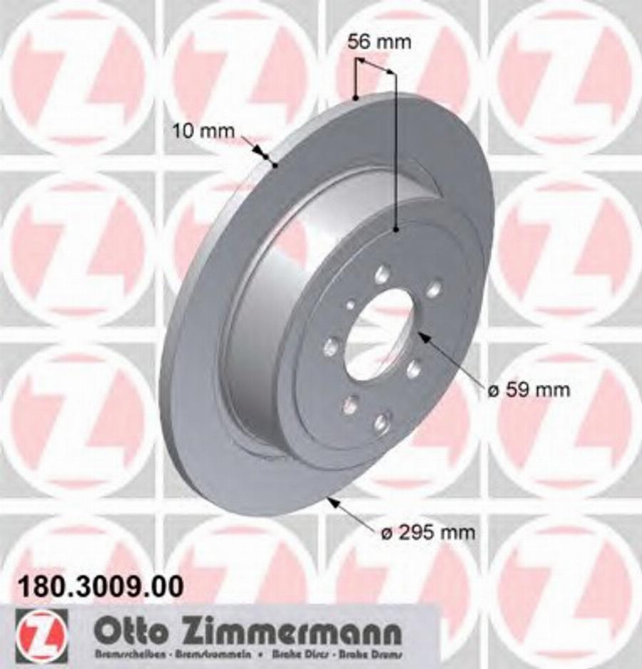 Zimmermann 180 3009 00 - Тормозной диск avtokuzovplus.com.ua