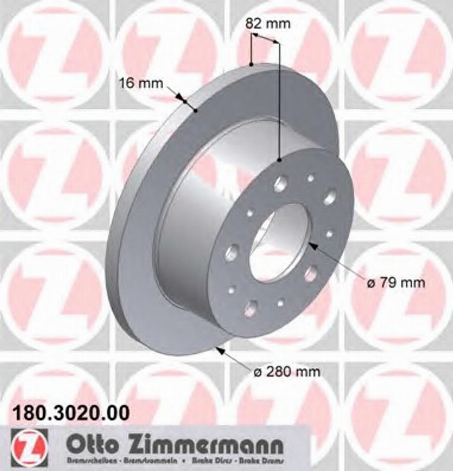 Zimmermann 180.3020.00 - Тормозной диск autodnr.net