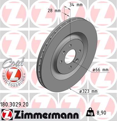 Zimmermann 180.3029.20 - Тормозной диск autodnr.net