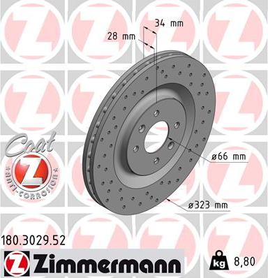 Zimmermann 180.3029.52 - Тормозной диск autodnr.net