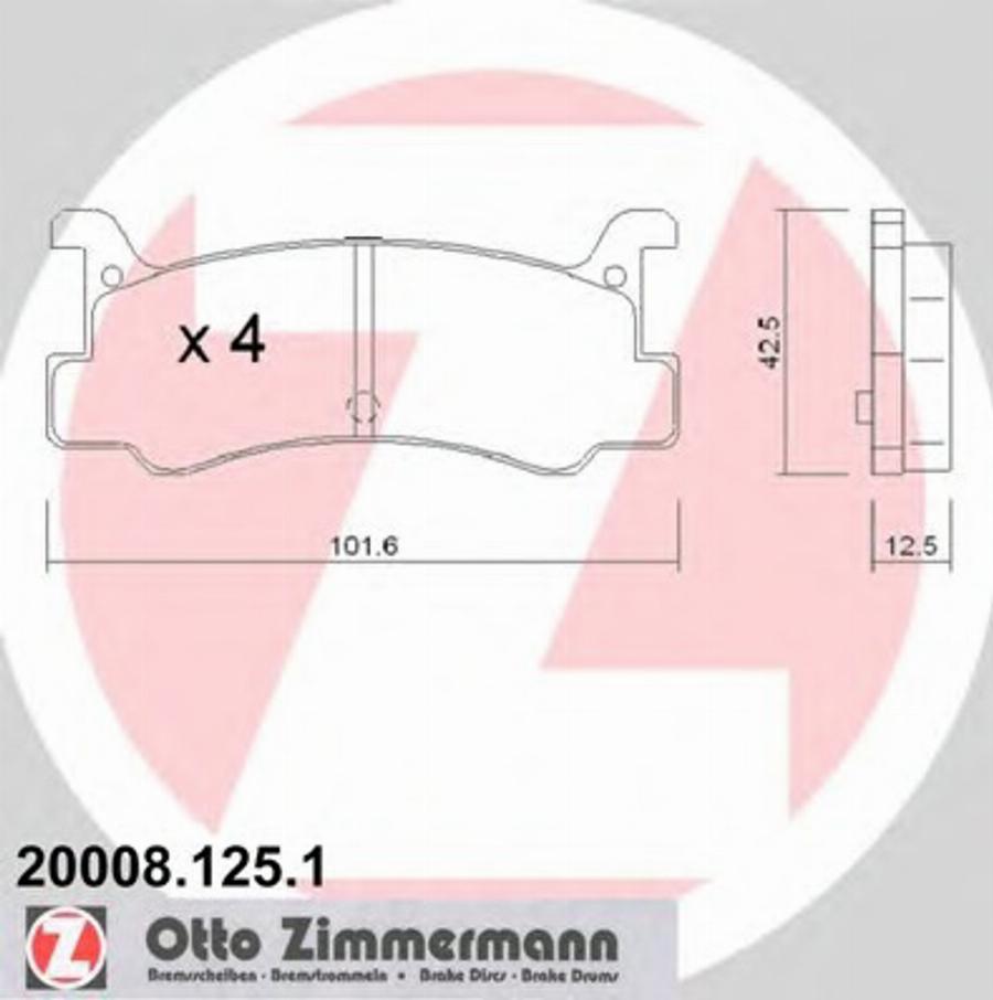 Zimmermann 200081251 - Тормозные колодки, дисковые, комплект avtokuzovplus.com.ua