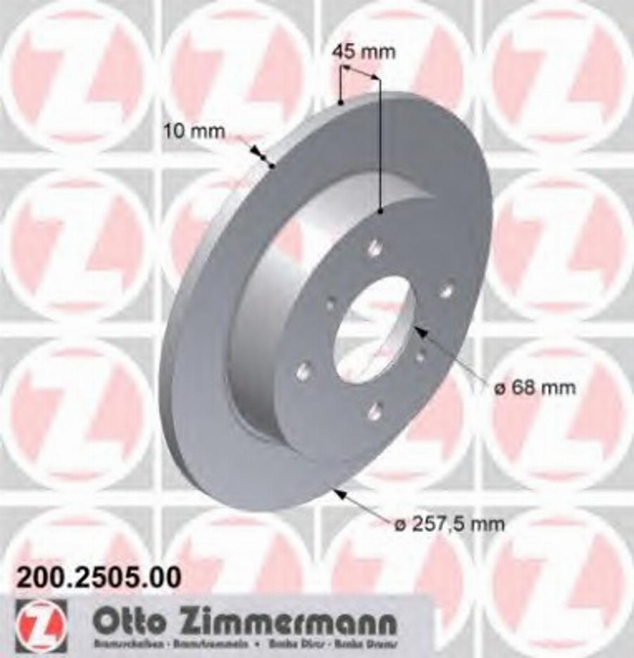 Zimmermann 200 2505 00 - Тормозной диск avtokuzovplus.com.ua