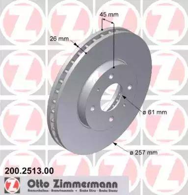 Zimmermann 200.2513.00 - Тормозной диск autodnr.net