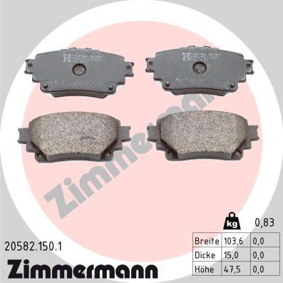Zimmermann 20582.150.1 - Гальмівні колодки, дискові гальма autocars.com.ua