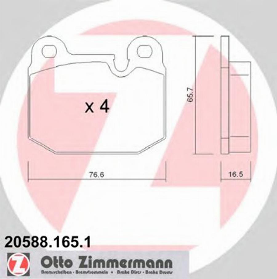 Zimmermann 205881651 - Гальмівні колодки, дискові гальма autocars.com.ua