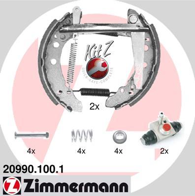 Zimmermann 20990.100.1 - Комплект гальм, барабанний механізм autocars.com.ua