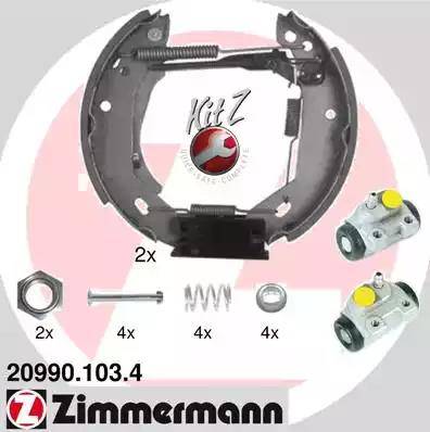 Zimmermann 20990.103.4 - Комплект гальм, барабанний механізм autocars.com.ua