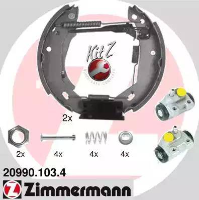 Zimmermann 20990.103.4 - Комплект тормозных колодок, барабанные avtokuzovplus.com.ua