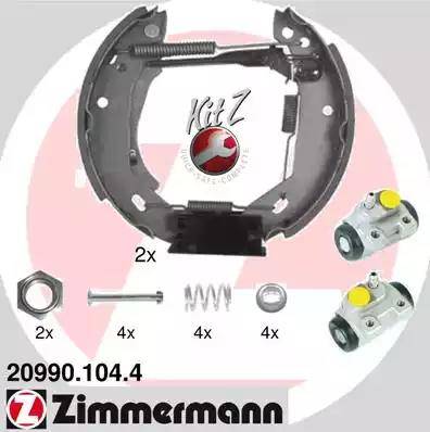 Zimmermann 20990.104.4 - Комплект гальм, барабанний механізм autocars.com.ua