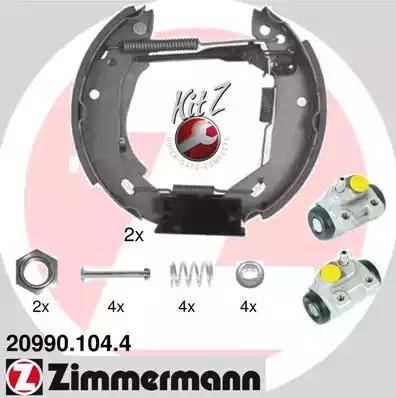 Zimmermann 20990.104.4 - Комплект тормозных колодок, барабанные avtokuzovplus.com.ua