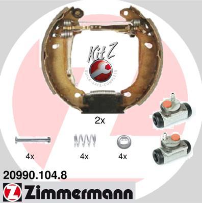 Zimmermann 20990.104.8 - Комплект тормозных колодок, барабанные autodnr.net