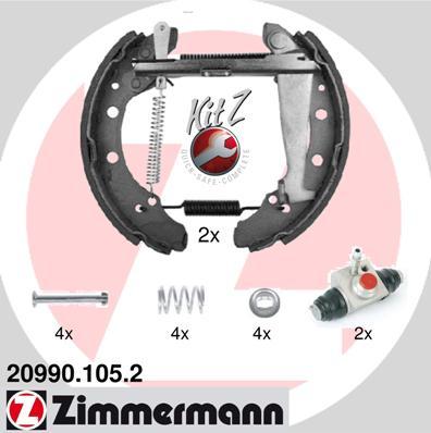 Zimmermann 20990.105.2 - Комплект гальм, барабанний механізм autocars.com.ua