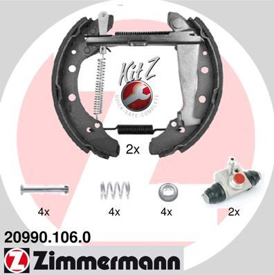 Zimmermann 20990.106.0 - Комплект гальм, барабанний механізм autocars.com.ua