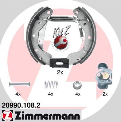 Zimmermann 20990.108.2 - Комплект тормозных колодок, барабанные autodnr.net