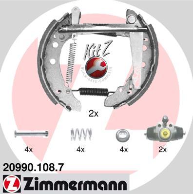 Zimmermann 20990.108.7 - Комплект гальм, барабанний механізм autocars.com.ua