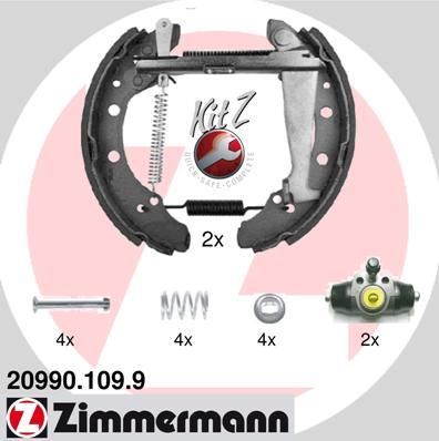 Zimmermann 20990.109.9 - Комплект гальм, барабанний механізм autocars.com.ua