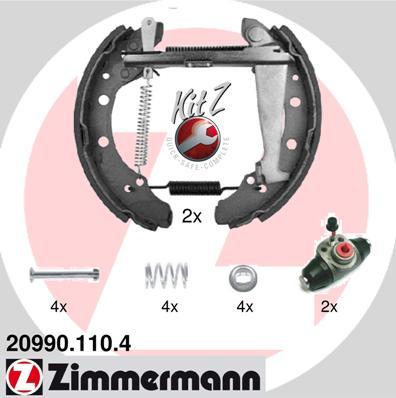 Zimmermann 20990.110.4 - Комплект гальм, барабанний механізм autocars.com.ua